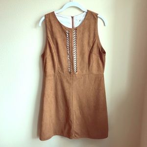 NWOT Brown Suede Dress